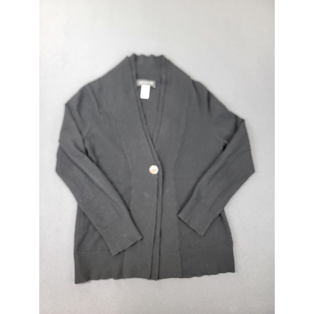 Jones New York Sweater Womens Small Black 100% Cashmere Cardigan‎ Shawl Collar